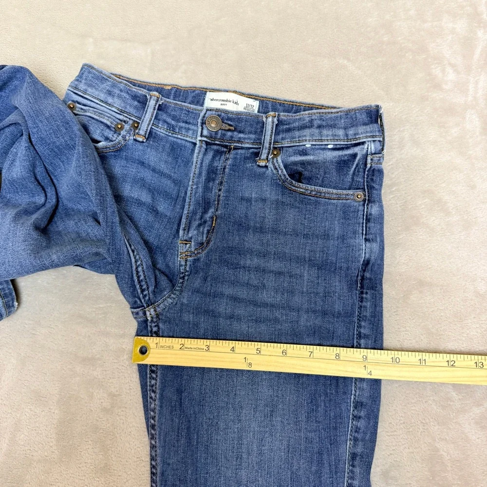 Abercrombie Kids Bootcut Jeans Girls 11/12 Blue Medium Wash Stretch Y2K Casual